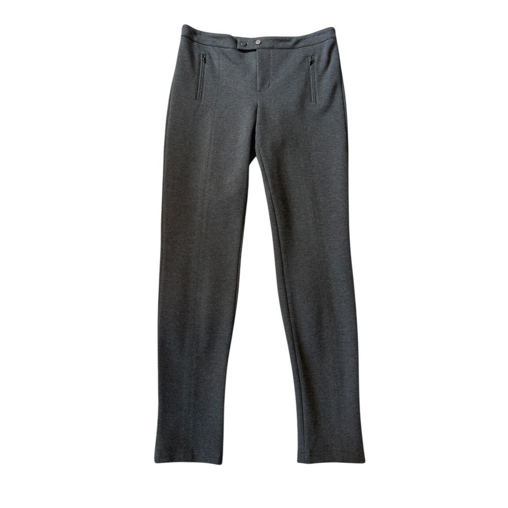 Vince Womens Grey Ponte Knit Slim Leg‎ Trousers Zip Pockets VR343-21093 Size 10